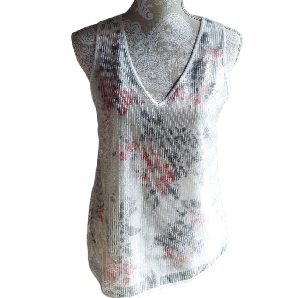 White House Black Market Sleeveless V Neck Top Women's Size XS - Picture 1 of 7
